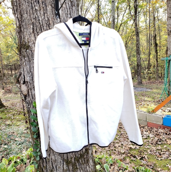 Tommy Hilfiger Jackets & Blazers - Tommy Hilfiger Off White Fleece Zip Front  Jacket
